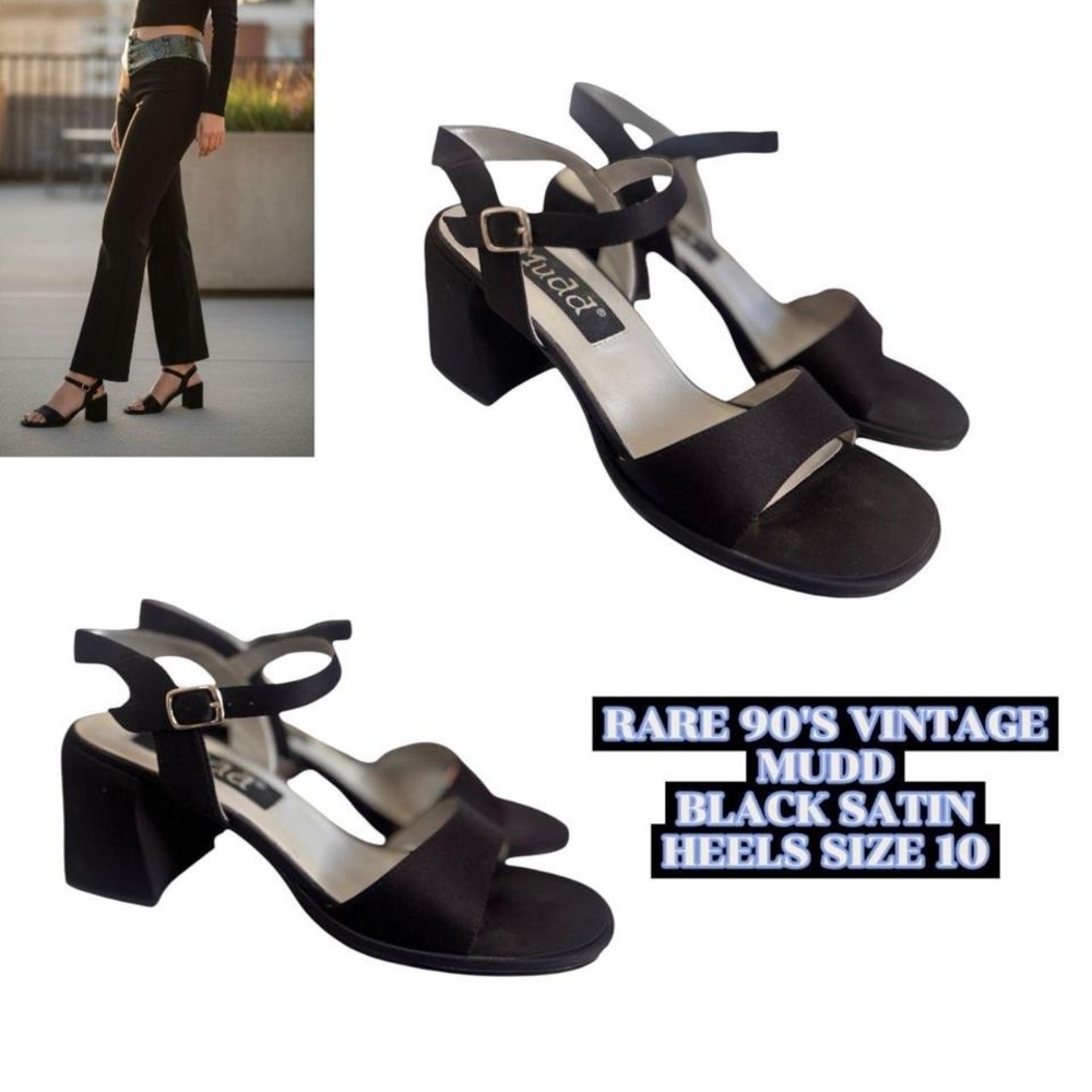 💿 VINTAGE 90s/Y2K Mudd  Chunky Heel Sandals sz. 10 like new